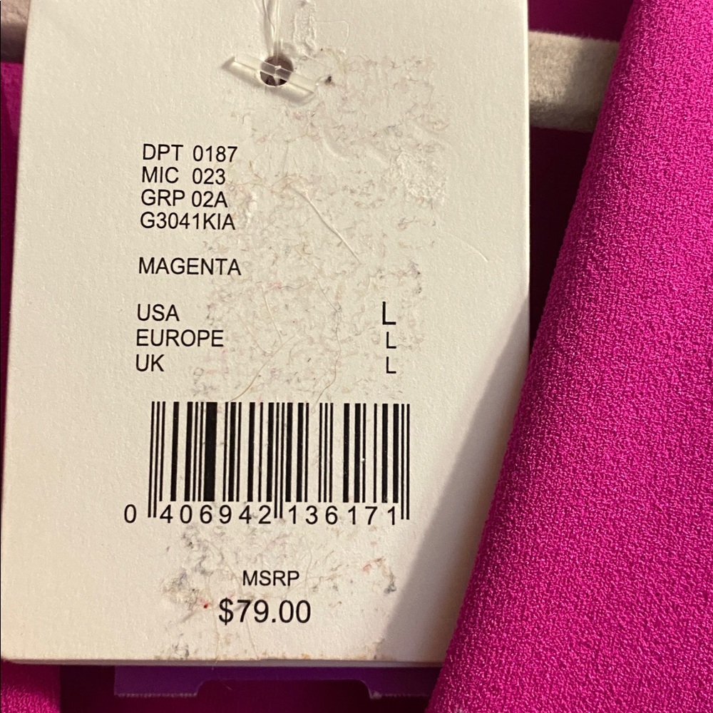 Gibson Latimer Fuchsia Midi Dress; size Large; earrings FREE - Picture 5 of 5